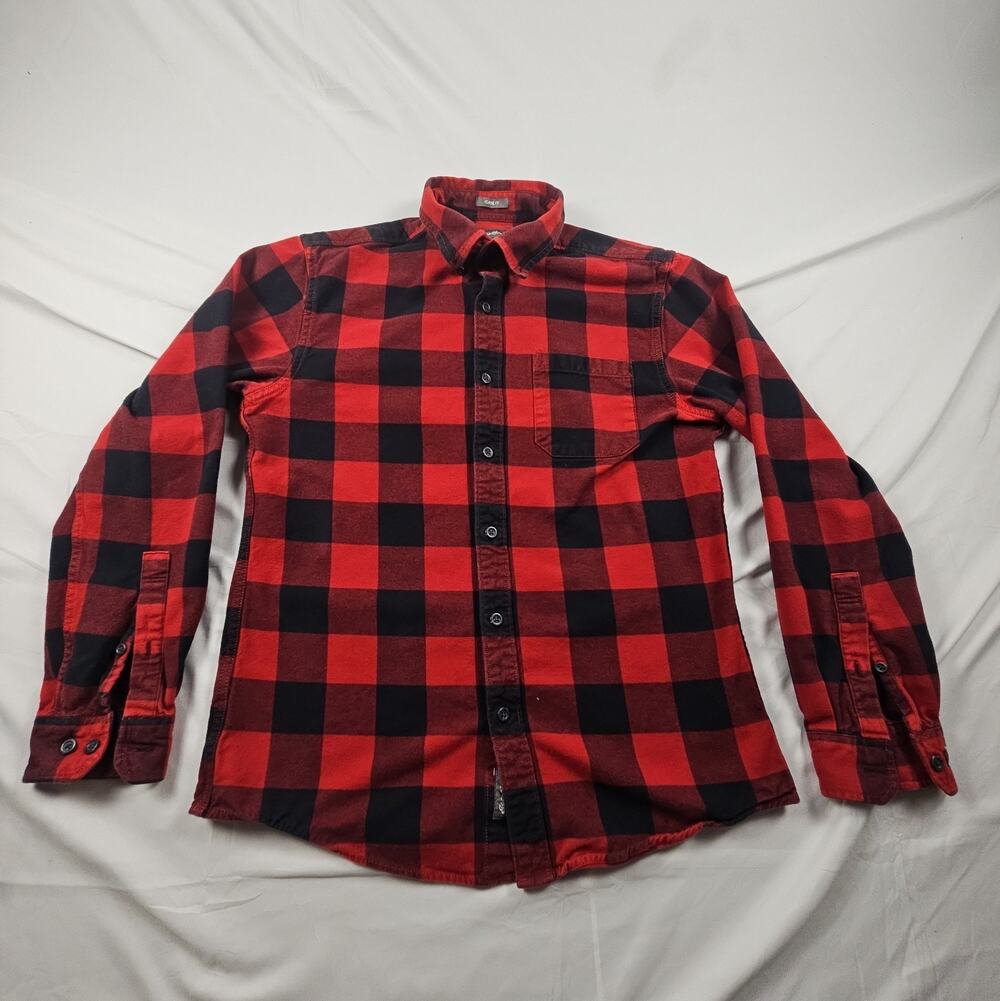 Buffalo Plaid Flannel Shirt Men's Medium Red Black Classic Fit by Eddie Bauer